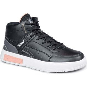 Resim Jump 0856 Yüksek Bilekli Kadın Sneaker Spor Ayakkabı - Siyah - 37 