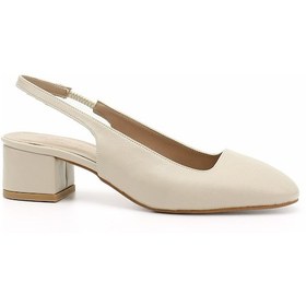 Resim Gönderi R Ten Kısa Kalın Topuklu Arkası Açık Ayakkabı Ten 