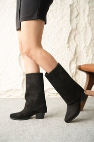 Resim GOFFSHOES Kadın Vien Kovboy Çizme - Siyah Süet 