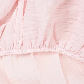 Resim Bebek Lastikli Çarşaf ve Yastık Kılıfı - İki Katlı Organik Muslin - Bebe Pembe 