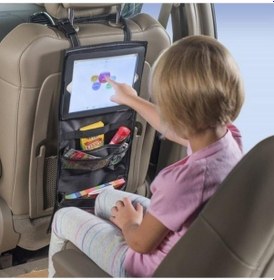 Resim Araç Tablet Tutucu Araba Içi Koltuk Arkası Koruyucu Eşya Düzenleyici Oto Koltuk Arkalığı Organizer 