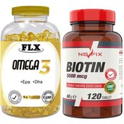 Resim Omega 3 Balık Yağı 90 Softgel & Nevfix Biotin 5000 Mcg 120 Tablet 