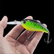Resim 1 adet Gerçekçi Minnow Crankbait Balıkçılık Yemi, 4 İnç 0.49oz, Hızlı Dalış Hareketi, Dayanıklı ABS - Levrek, Alabalık, Ton Balığı ve Daha Fazlası için İdeal, Gerçekçi Balık Deseni ve Keskin Kancalar 