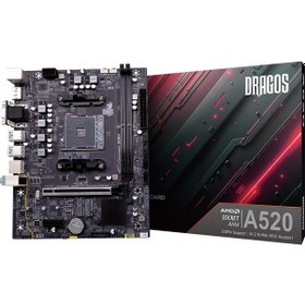 Resim Dragos A520 D4 Sata,m2 Ddr4 4600mhz Usb 3.2 Hdmi Dp Ses G.lan Am4 Matx Anakart 