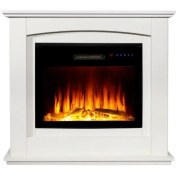 Resim Tektes Elektrikli Şömine Kasalı 125 CM Beyaz Kasalı 8 Renkli Alev Sesli Bluetoothlu Wifi Uygulamalı 