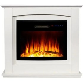 Resim Tektes Elektrikli Şömine Kasalı 125 CM Beyaz Kasalı 8 Renkli Alev Sesli Bluetoothlu Wifi Uygulamalı 