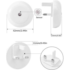 Resim Duvara Monte LED Gece Lambası, Alacakaranlık Sensörlü, 0.5W Duvar Fişli Gece Lambası, Koridor, Merdiven, Mutfak, Banyo Için, 6'lı Paket Yuvarlak Tasarım 