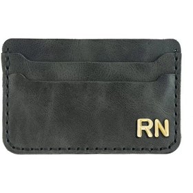Resim Twingold İsme Özel Yatay Kartlık - %100 Rainbow Deri - A011001 - Antrasit Antrasit 