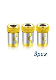 Resim Altın 3 Adet 1/4 "metal Tornavida Ucu Manyetik Halka 6.35mm Shank Korozyon Önleyici Matkap Ucu Mıknatıs Güçlü Halka 4974 