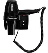 Resim Johnson MaxiFön 220v Priz Çıkışlı Otel Tipi Saç Kurutma Makinesi 1600W Siyah 
