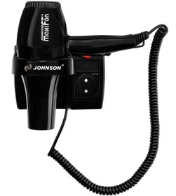 Resim Johnson MaxiFön 220v Priz Çıkışlı Otel Tipi Saç Kurutma Makinesi 1600W Siyah 