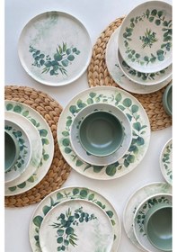 Resim Keramika Okaliptus 24 Parça 6 Kişilik Yemek Takımı Yeşil 