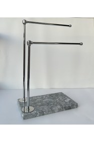 Resim bemdesign Mermer Dekoratif Havluluk Banyo Düzenleyici Gümüş 