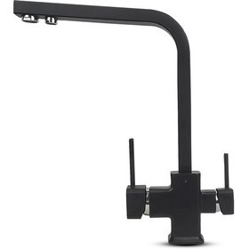 Resim Su Arıtma Cihazı İçin 3 Yollu Kare Siyah Musluk 