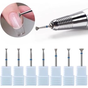 Resim 7 adet/Set Tırnak Eti Temizleme Matkap Ucu Aşırı Yapıştırıcıyı Kaldırma Aracı Tırnak Kenarı Bakımı Elmas Taşlama Makinesi Aksesuarları 