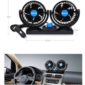 Resim Araç İçi 360 Derece Dönebilen Mükemmel Soğutucu Vantilatör 12v Kademeli Güç Özelliği 