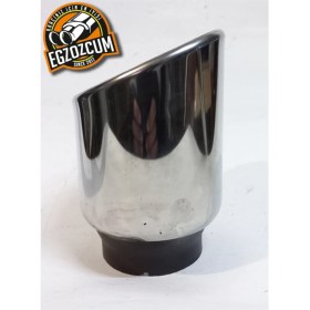 Resim Egzozcum 100 Mm. Eğimli Kesim Yuvarlak Çıkış Paslanmaz Krom Sessiz Eksoz Ucu 1 Adet 