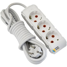 Resim Ozba Ticaret Ufo 5m Beyaz Üçlü Priz Uzatma Kablosu 