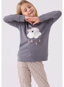 Resim Arnetta Kız Çocuk Antrasit Pijama Takımı 5274-45469 Antrasit 