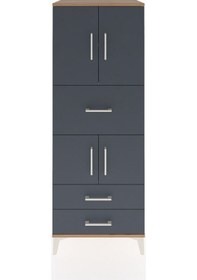 Resim Hyperion Dolap 3 Raflı 3 Çekmeceli 4 Kapaklı 60x44x163 Çam-an... Çam 