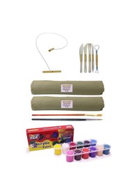 Resim Beyaz Seramik Hamuru 6X2 Kg Kil Kesme Teli 5'Li Ebeşuar Rich Funn 