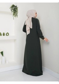 Resim Biyeli Büyük Beden Ferace Haki 