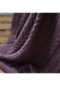 Resim Betires Home Ca15002 Örgü Battaniye Mürdüm - Çift Kişilik Mürdüm 