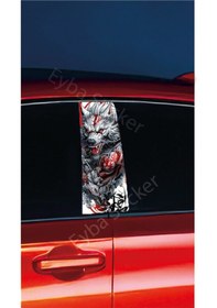 Resim Araç Kapı Direk Kaplama Folyosu Şengay Lurt Desenli Drk15 Sağ Sol Takım 2 Adet - 22x50 Cm 