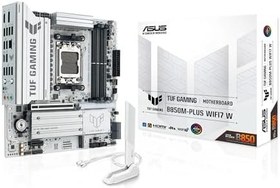 Resim ASUS TUF GAMING B850M-PLUS WIFI7 W AMD B850 AM5 DDR5 8000 DP HDMI 3x M2 USB3.2 Gen 2x2 WiFi 7 + BT AURA RGB 2.5Gbit LAN mATX 14+2+1 Güç Aşamaları, 1xGen5 M.2, Ready for Advanced AI PC 