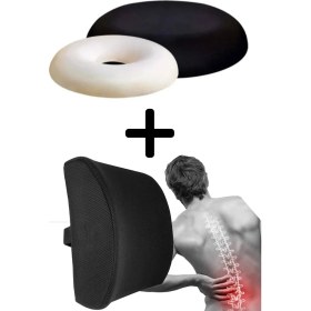 Resim Tekno Trust Armürlü Ortopedik Bel Sırt Oturma Simidi Simit Yastık Minderi 34 x 48 Siyah 