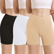 Resim 3 Parça Kadın Yüksek Bel Elastik Şort, Dikişsiz Kare Kesim Külot - Yumuşak, Rahat ve Nefes Alabilen Spor ve Fitness İç Çamaşırı Seti 