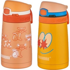 Resim Shamobo 2li Set Pipetli Çelik Termos 350ml -6 Saat Isı Yalıtımı- Turuncu-Mor 