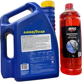 Resim Kırmızı Organik Antifriz Pro Defense -56 Derece 3 Litre Ve Konsantre Cam Suyu 1 Litre Takım Seti 