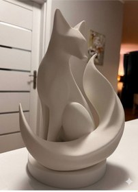 Resim Zarif Tilki Heykeli 3d Baskı 15 Cm 