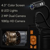 Resim BUFS 10 Mt Ekranlı 3 Kameralı Endoskop Yılan Kamera Hafıza Girişli Sert Kablo Işıklı 8 MM 