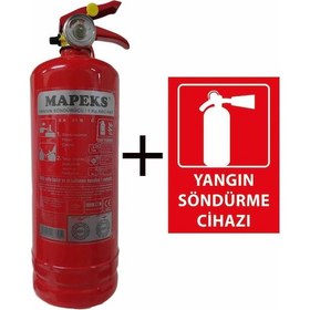Resim Mapeks Yangın Tüpü 1 KG ve Yangın Tüpü Levhası 