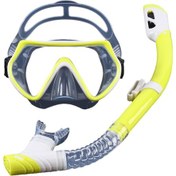 Resim Skycity "geniş Görüş Açılı Tam Kuru Dalış Maskesi Ve Nefes Borusu Seti - Rahat Silikon Tasarım" Sarı 