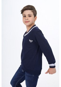 Resim Toontoy Kids Toontoy Erkek Çocuk Okul Nakışlı Sweatshirt Lacivert 