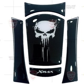 Resim Redline Grafik Yamaha X-max 2018 Tank Pad Punisher Siyah Desen 