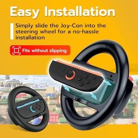 Resim Tolesum Joy-Con-direksiyon çifti, NSwitch 2 model Joy-Cons, Racing Wheel Controller Accessories for Mario Kart World, Switch 2 Joy Con Controller için direksiyon kolu 