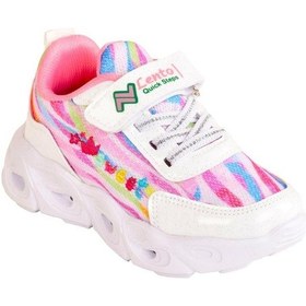 Resim Kız Çocuk Hafif Kaymaz Anatomik Taban Işıklı Spor Ayakkabı Sneaker Beyaz 