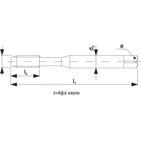 Resim Fett Unc 3/8-16 Narex 1004 Dın N-2182B Hsse Düz Kanal Makina Kılavuzu 