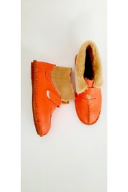 Resim KAPAR Dışı Hakiki Deri, Içeride ,dışarıda Giyilebilecek Kırmızı Panduf, Bot 