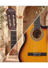 Resim Ravenni Rcg-120 4/4 Klasik Gitar Tam Boy Kesik Kasa Kılıf+penaseti+kapo Hediyeli Sunburst 