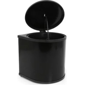 Resim Begin Power Dolap Içi Otomatik Kapak Çöp Kovası 11 Litre Mutfak Krom Çöp Kovası Siyah 
