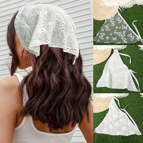 Resim Tekli Şık Fransız Dantel Üçgen Eşarp - Vintage Beyaz Çiçekli ve Kelebek Nakışlı Gelin Duvağı, Kadınlar için Hafif Nefes Alabilir Güneşlik Başörtüsü, Boho Şık Düğün, Açık Hava Aktiviteleri ve Günlük Kullanım, Güvenli Uygunluklu Eşarp | Çiçek Nakışlı Eşarp | Ayarlanabilir Dantel Eşarp 