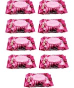 Resim Skygo 9 Paket Red Rose Islak Havlu Mendil 90 Adet Kapaklı Gül Kokulu 