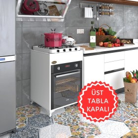Resim Kenzlife ankastre modülü kabini lantanyum byz fırın ocak dolabı sabit tabla ayaklı 