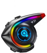 Resim Rgb Işık Efektli Intercom Bluetooth Motosiklet Kask Intercom 