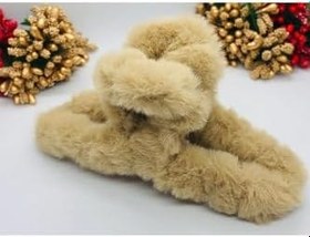 Resim Peluş Mandal Toka- Yumoş-kıskaçlı Toka 1 Adet Bej Tek Ebat 